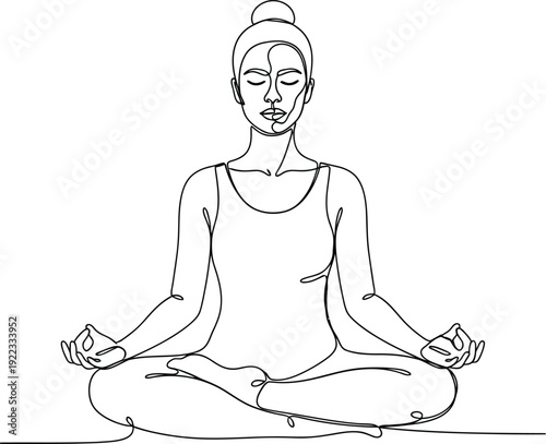Woman in lotus position meditating in yoga