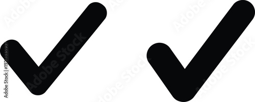 Two black checkmarks on a white background