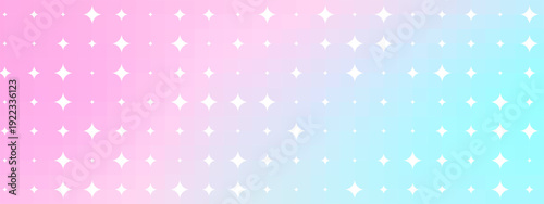Y2K pattern with geometric stars and sparkles on pastel gradient background. Abstract grid design featuring pink, blue rainbow colors. Cute aesthetic graphic perfect for posters.