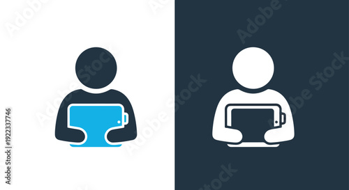 user profile vector icon set flat design illustrationBlue icon set - Modern style icon - Vector icon set - Glyph and solid icon set - Icon vector - Flat Design Icon - line icon set