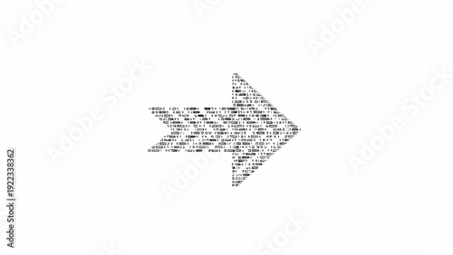 Right pointing arrow made of dots.