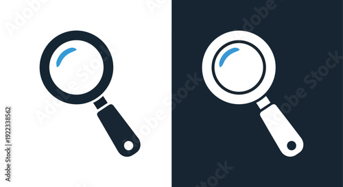 Magnifying glass search icon vector illustration flat designBlue icon set - Modern style icon - Vector icon set - Glyph and solid icon set - Icon vector - Flat Design Icon - line icon set