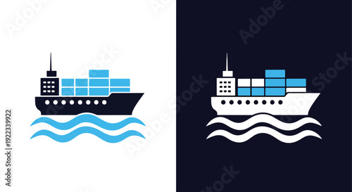 Cruise ship vector icons flat design illustrationBlue icon set - Modern style icon - Vector icon set - Glyph and solid icon set - Icon vector - Flat Design Icon - line icon set