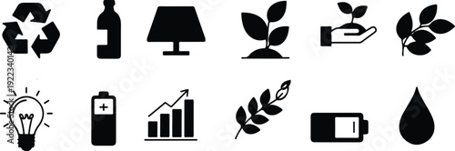 World environment day eco friendly living icons promoting sustainability