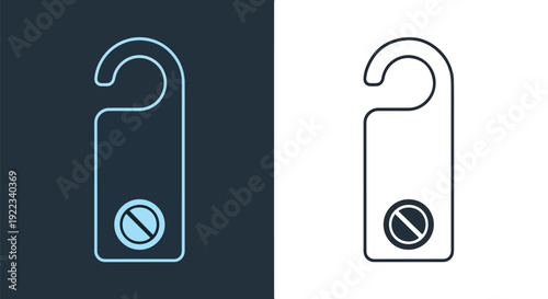 Door hanger icons flat design vector illustrationBlue icon set - Modern style icon - Vector icon set - Glyph and solid icon set - Icon vector - Flat Design Icon - line icon set