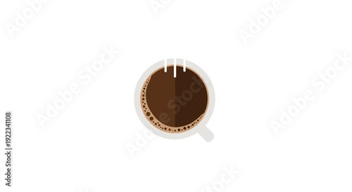 A cup of hot brown coffee.