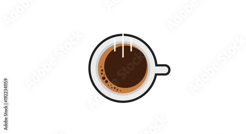 A steaming hot cup of coffee.