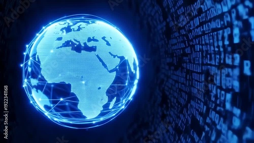 Global Network Connection - A Digital World Visualization.