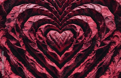 red heart shape on red background