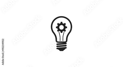 Black and white light bulb icon.