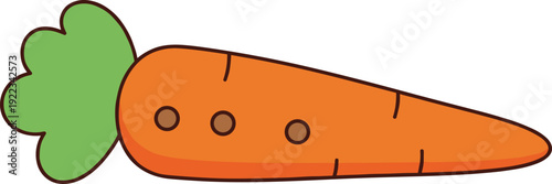 Cute carrot vegetable flat icon fresh organic healthy food illustration simple cartoon farm produce design isolated