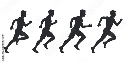 Male Runner Silhouette Sequence Vector