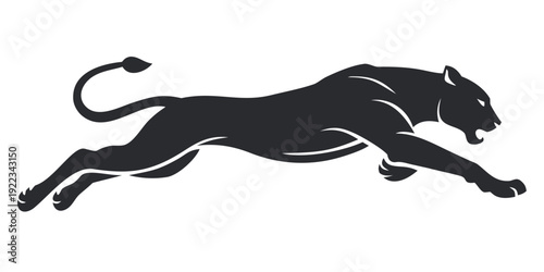Aggressive Black Panther Silhouette Collection – Powerful Stalking and Leaping Wild Cat Vectors