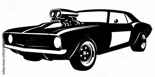 Classic Muscle Car Silhouette
