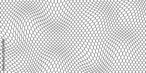Modern seamless net pattern with flowing curves, suitable for sports uniforms, training equipment graphics, and active lifestyle designs.