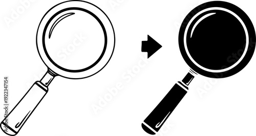 Magnifying Glass silhouette vector illustration