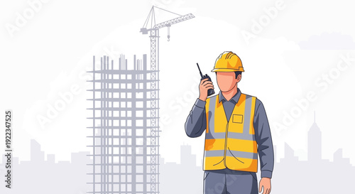 Construction Worker Talking on Mobile Phone 6.