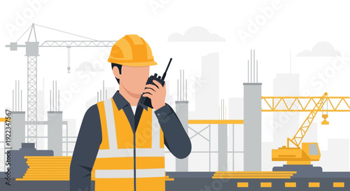 Construction Worker Talking on Mobile Phone 8.