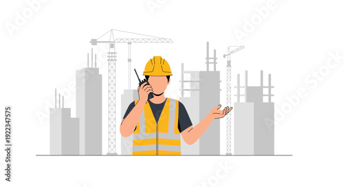 Construction Worker Talking on Mobile Phone 9.