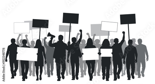 Diverse business team celebrating success with blank signs in modern office