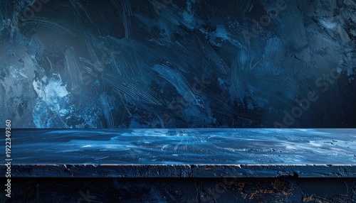 Wallpaper Mural Dark Blue Textured Background with Foreground Surface for Display Torontodigital.ca