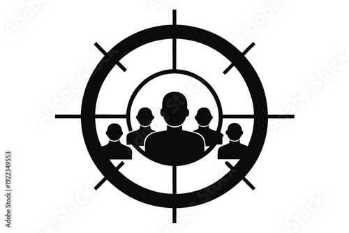 Audience Target Inside Crosshair – Customer Targeting Concept Vector