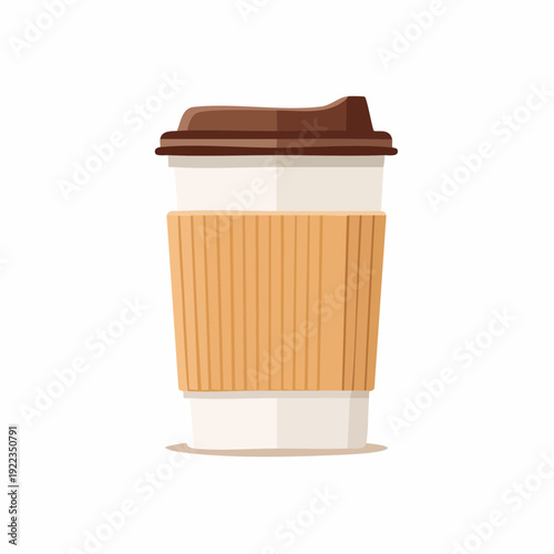 Essential illustration of a disposable coffee cup, ideal for beverage concepts, café menus, or quick refreshment graphics