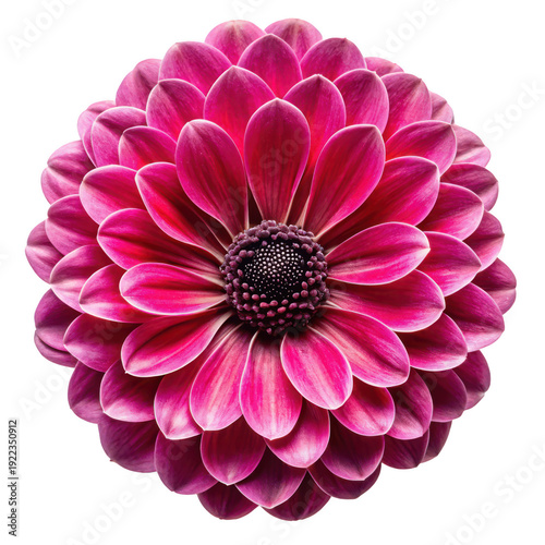 Large pink flower with dark center isolated on transparent background