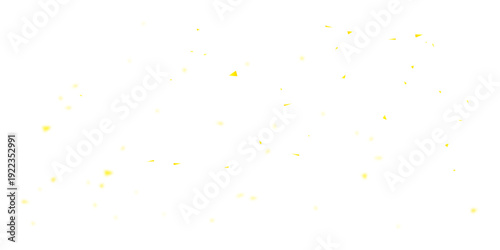 Bright Golden Yellow Curved Confetti Elements Scattered on White Background Creating Elegant Celebration Atmosphere for Holiday, Party, Invitation, and Promotional Design Use	