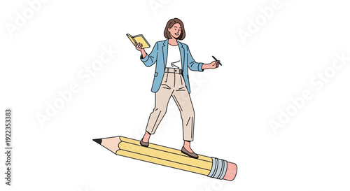 Business Woman Surfing on Smartphone Digital Marketing Concept Illustration