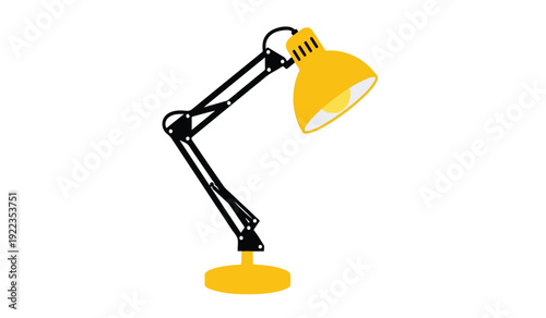 Minimalist Yellow Desk Lamp with Adjustable Black Articulated Arm Design