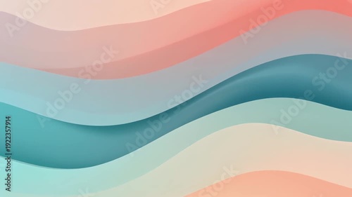 Abstract Pastel Gradient Wave Background with Smooth Flowing Curves