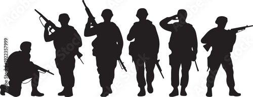 silhouette of a salute soldier in black and white.