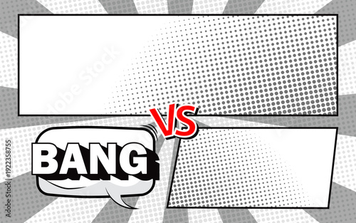 Comic versus fight background template