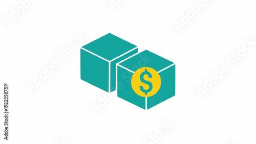 Green cubes with dollar sign symbol.