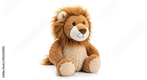 Plush lion with transparent background