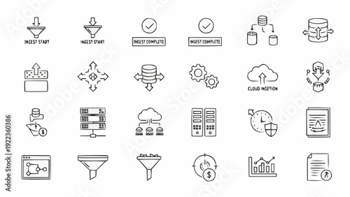 Business icons for marketing strategy.