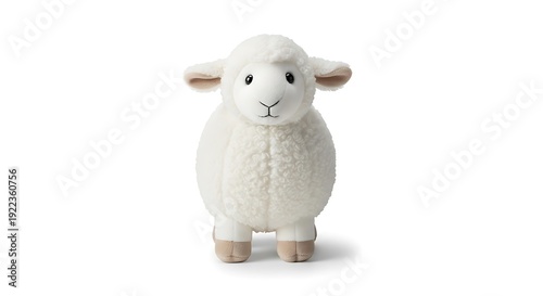 White lamb plush toy with transparent background