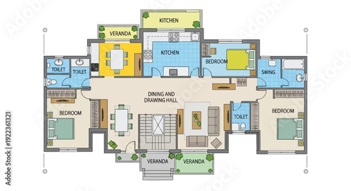 Architectural floor plan depicting a house layout with labeled rooms