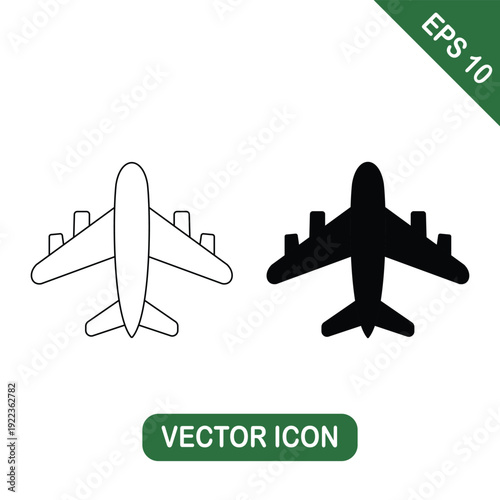 Airplane Icon Set for Travel and Aviation