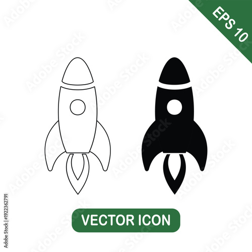 Space Rocket Launch Icon Set