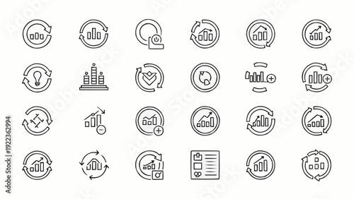 Business finance icons and symbols.