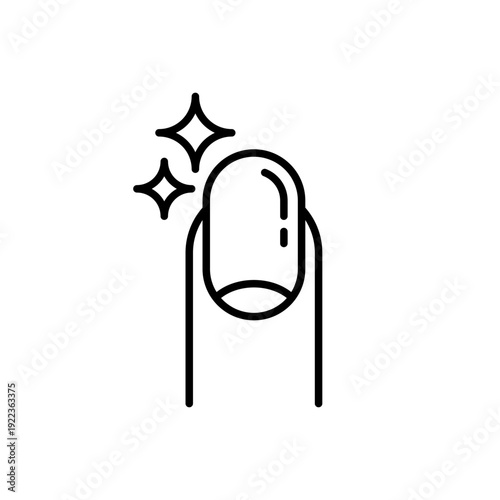 Nail care icon set. lacquer up, manicure for varnish. Nail polish remover. fingernail painting. Nail polishing salon. Nail care label, logo, badge, symbol, line, flat vector, isolated illustration.