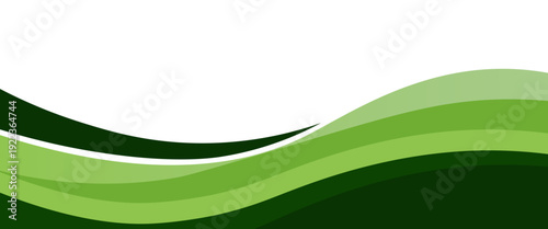 Vector green line background curve element with white space for text and message design, overlapping layers, vector