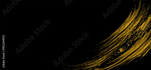 Modern Halftone yellow dots pattern and black gradient grunge texture background. Dotted line comic sport style vector illustration.