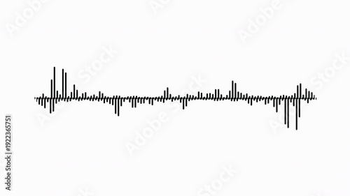 White and black audio visualization effect. Looping, unique, useful as an element or background, for demonstration and scientific visualization