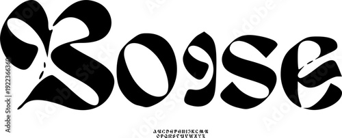 Modern Boise Font, Handcrafted Alphabet with Graceful Fluid Curves and Bold Experimental Silhouette, Stylish Typography for Fashion Identity, Cosmetics Branding, and Social Media Art