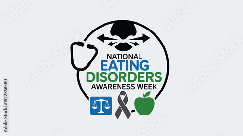 National Eating Disorders Awareness Week Graphic Profile for Psychiatric Wellness Campaigns and Nutrition Health Education Programs