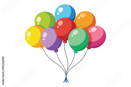 balloon bunches vector on white background