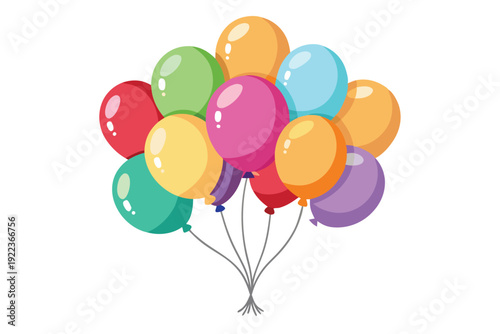 balloon bunches vector on white background